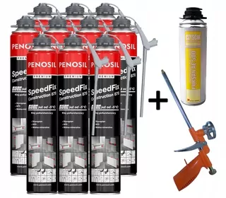 Montážna pena PUR - 10x polystyrénu lepiacou a vlna + pištole + clean