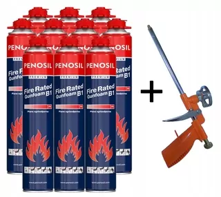 Montážna pena PUR - 10x pena zbraň. Protipožiarna ochrana proti požiaru B1 + gun