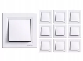 Sada 10 ks - Schneider Electric, Asfora Jednopólový vypínač, biely EPH0100121