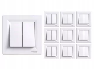 Sada 10 ks - Schneider Electric, Asfora Vypínač sviečky, biela EPH0300121