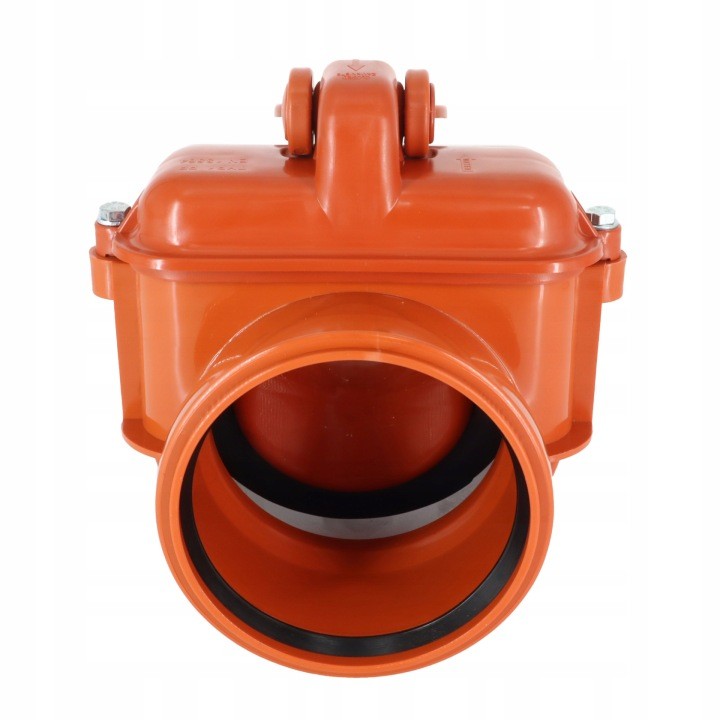Kanalizačná spätná klapka Ø110 mm z PP, oranžová