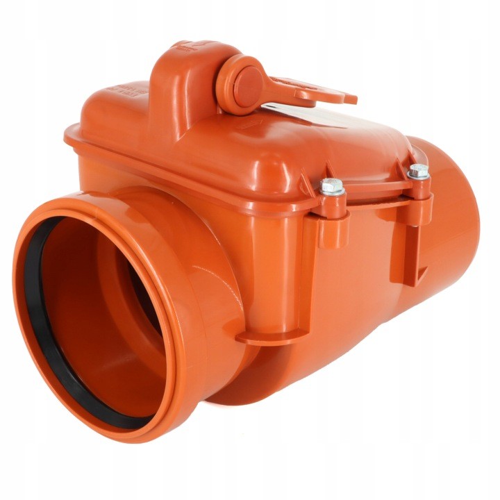 Kanalizačná spätná klapka Ø110 mm z PP, oranžová