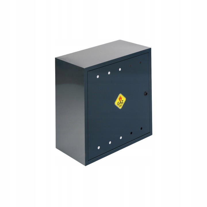 Hnedá plynová skrinka JD-MetalBox 500 × 500 × 250 mm so zadnou stenou a kľúčom