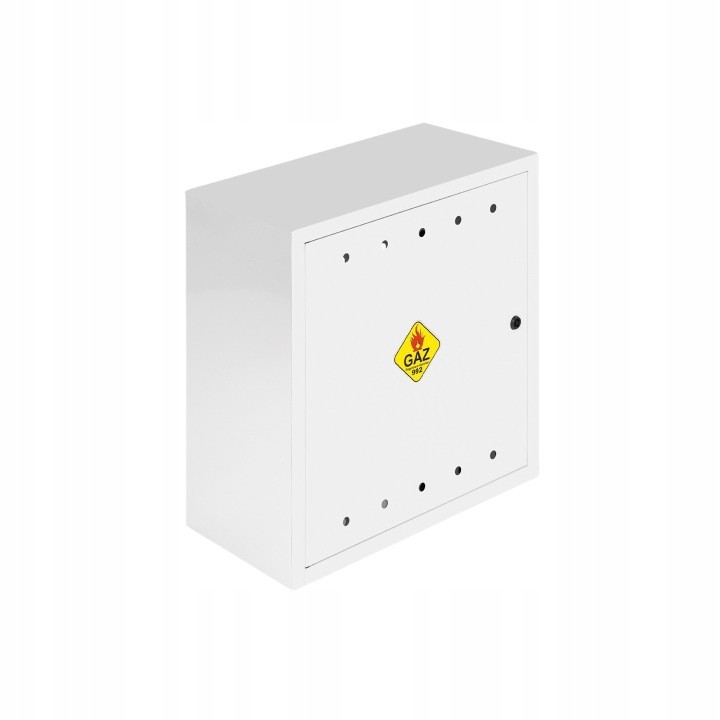 Hnedá plynová skrinka JD-MetalBox 500 × 500 × 250 mm so zadnou stenou a kľúčom