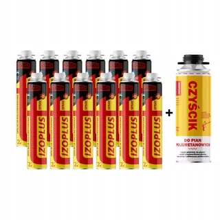 Montážna pena PUR - 12x ISOPLUS sprej izolačné PUR 900ml V pena
