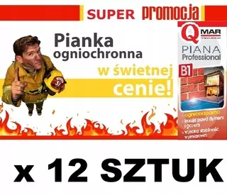 Montážna pena PUR - 12xPianka Oheň Oheň Požiarna B1 QMAR PLN 32,5
