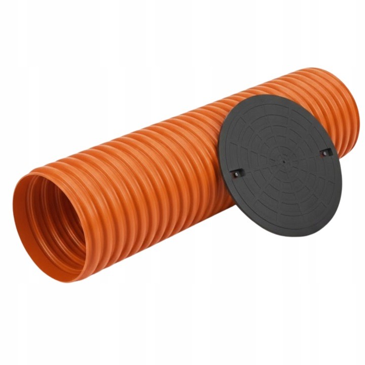 Revízna drenážna rúra Instalplast 315 mm, dĺžka 100 cm, s čiernym poklopom