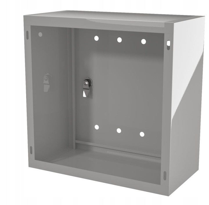 Sivá plynová skrinka Instal-home 500 × 500 × 250 mm s odnímateľnou zadnou stenou