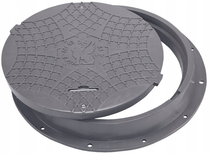 Sivý revízny poklop BabylonPlast A15B6080S1 s rámom, kryt 600 mm, A15