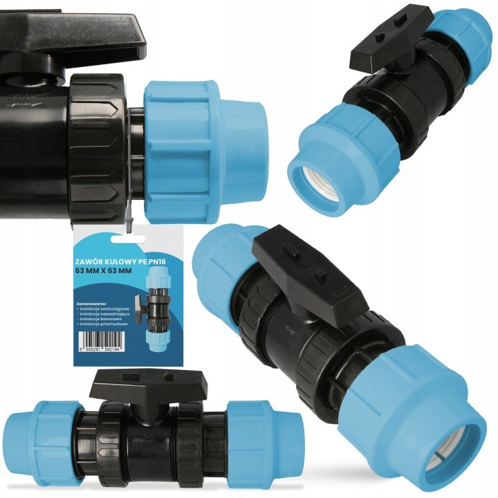 Guľový ventil TRCR pre PE rúru 63 × 63 mm, PN16