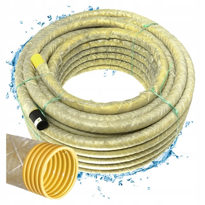 Perforovaná drenážna rúra PVC-U s geotextíliou 100 mm, 25 m