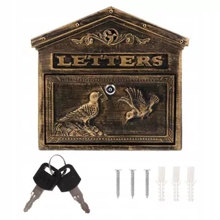 Poštová schránka - 1pc rafinovaný starý starý courtyard mailbox villa postbox re