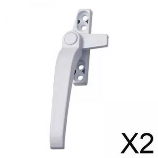 2xWindow Rukoväte Ľavá / Ručná kľučka na dvere z oceľovej zliatiny Zinc Alloy Window Kľučka Biela