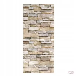 25ks 3D kamenné tehly Samolepiaca nástenná samolepka DIY Art Home Decor