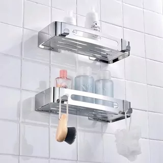 2x samolepiaci sprchový stojan, nerez