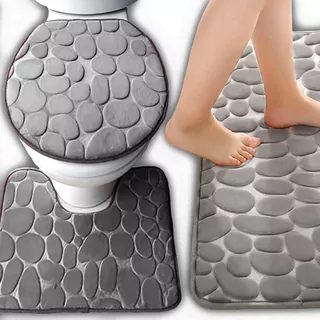 3ks SADA kúpeľňových koberčekov, PROTIŠMYK, Mega Soft, hrúbka 12 mm