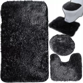 3ks SADA kúpeľňových koberčekov, PROTIŠMYK, Mega Soft, hrúbka 4 cm