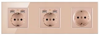 Zásuvka - 3x elektrický elektrikár 16 A + 4xusb slot