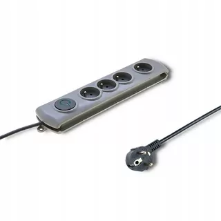 5 Prepäťová ochrana Quick Switch, 4 zásuvky, 1,5m, šedá