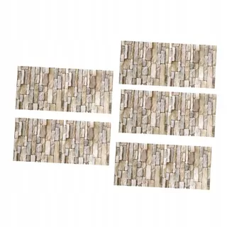 5 PCS 3D Stone Brick Samolepiaci papier Nálepka DIY Art Home Decor