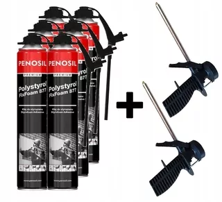 Montážna pena PUR - 6x Premium polystyrénu + pištole + aplikátor