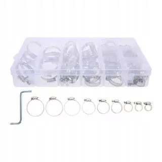 Skrutky, šróby - 80pcs Stainless Steel Pipe Hoops hadicové spony Adjus