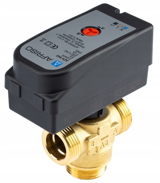 Trojcestný zónový ventil Afriso AZV 643 DN20 G1″, Kvs 8 m³/h