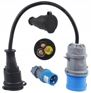 Adapter – prepojenie, camping, redukcia, 16 a, 230 v, IP44, 0,5m.