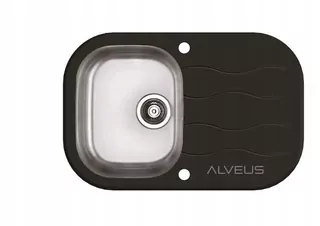 ALVEUS WAVE 20 sklenený drez čierny otočný