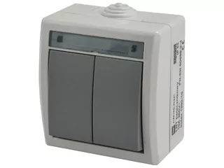 AQUANT Dvojitý vypínač hermetický IP55 na povrchovú montáž