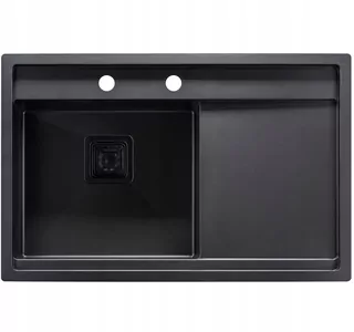 Krásny závesný oceľový drez značky AQUILA AQUARIUS 45.1 m BLACK so šírkou 60 cm