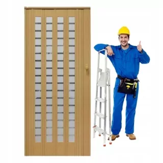 ARMOCIONIC DVERE 86cm SVETLY MATNÝ DUB MODULÁRNE SKLÁDACIE SO SKLEM