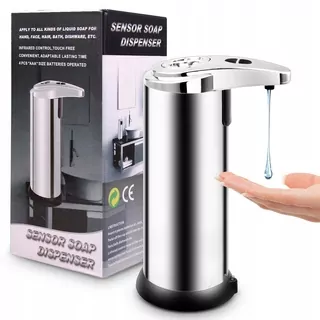 Martom bezdotykový stojanový dávkovač mydla, 200 ml, odtiene sivej a striebornej