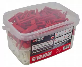 AWTOOLS Systém na vyrovnávanie dlaždíc 6-17mm / Štartovacia sada / 100ks + +100ks