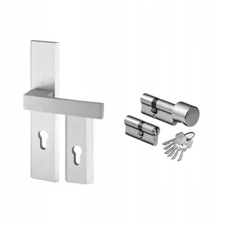 Sada kľučka AXA Haga Plus inox + vložky Wolf, trieda A, systém jedného kľúča