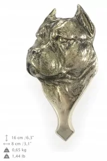 Zvonček - Amstaff klopadlo na dvere z mosadze