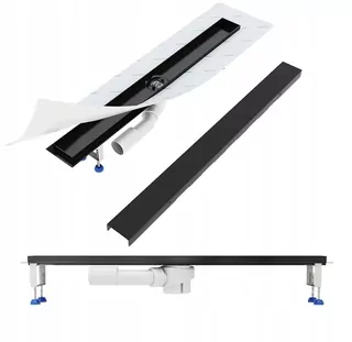 Aquabad SDS Schwarz Matt lineárny odtok, HLADINA 80 cm