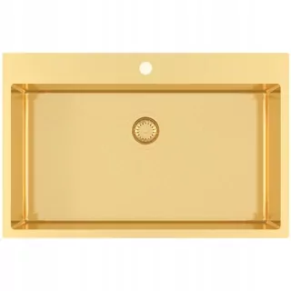 Sensačný drez značky AQUASANITA model AIRA AIR100M-G Gold so šírkou 79 cm.