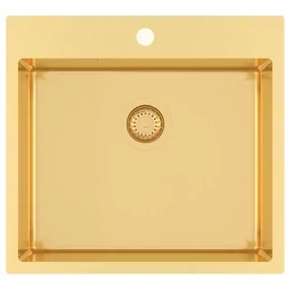 Úžasný zlatý drez značky AQUASANITA model Aira AIR100N-G Gold so šírkou 55 cm.