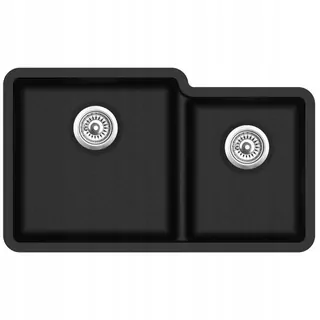 Čierny, závesný drez značky Aquasanita ARCA SQA230L-601 W BLACK METALIK