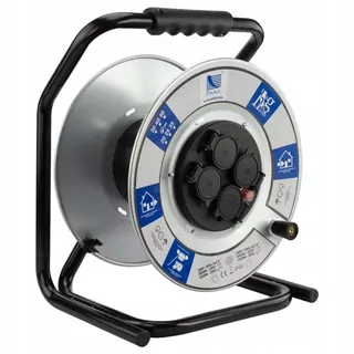 Prázdny bubon rozbočovač na predlžovací kábel 4 zásuvky s klapkami 2P+Z IP44 ⌀300mm