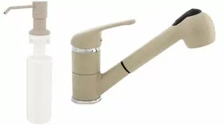 Sada: kuchynská batéria DAGA (LAVEO) + dávkovač Lette 250 ml