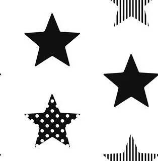 Fototapeta - biela tapeta na stenu pre deti black stars