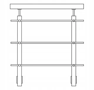 Zábradlie 240cm, 40X40/3X FI12MM, AISI 304, brúsený, bočné upevnenie, nerezová oceľ