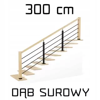 Balustráda drevené zábradlie kovové schodisko 3m