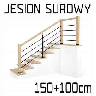 Balustráda drevené zábradlie metal15m + 1m loft
