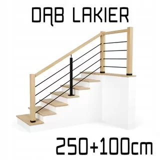 Balustráda drevené zábradlie metal2.5m + 1m loft