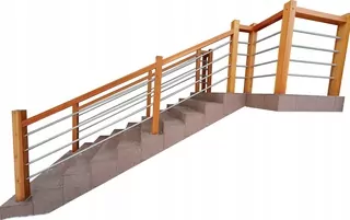 Externé balustráda - smrekovec + nerezová oceľ