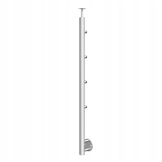 Balustrádový stĺpik pre bočnú inštaláciu Ø42,4 x 1170 mm, 4 x Ø12,0 mm
