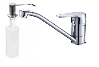 Sada: kuchynská batéria LUGA chróm (KUCHINOX) + dávkovač LIBRA chrómu 250 ml
